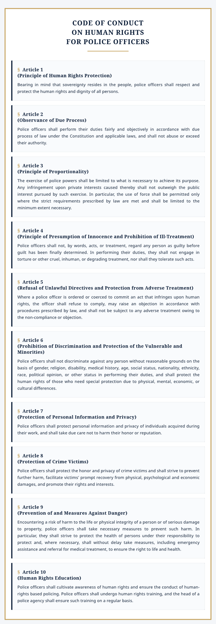 Police Officer Code of Conduct for Human Rights 1